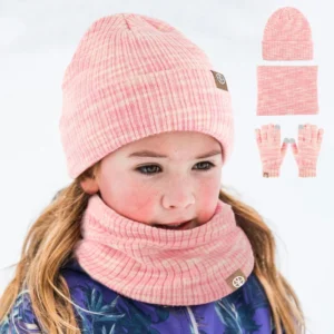 autumn winter 2 8y children's knit gloves hat scarf 3 piece