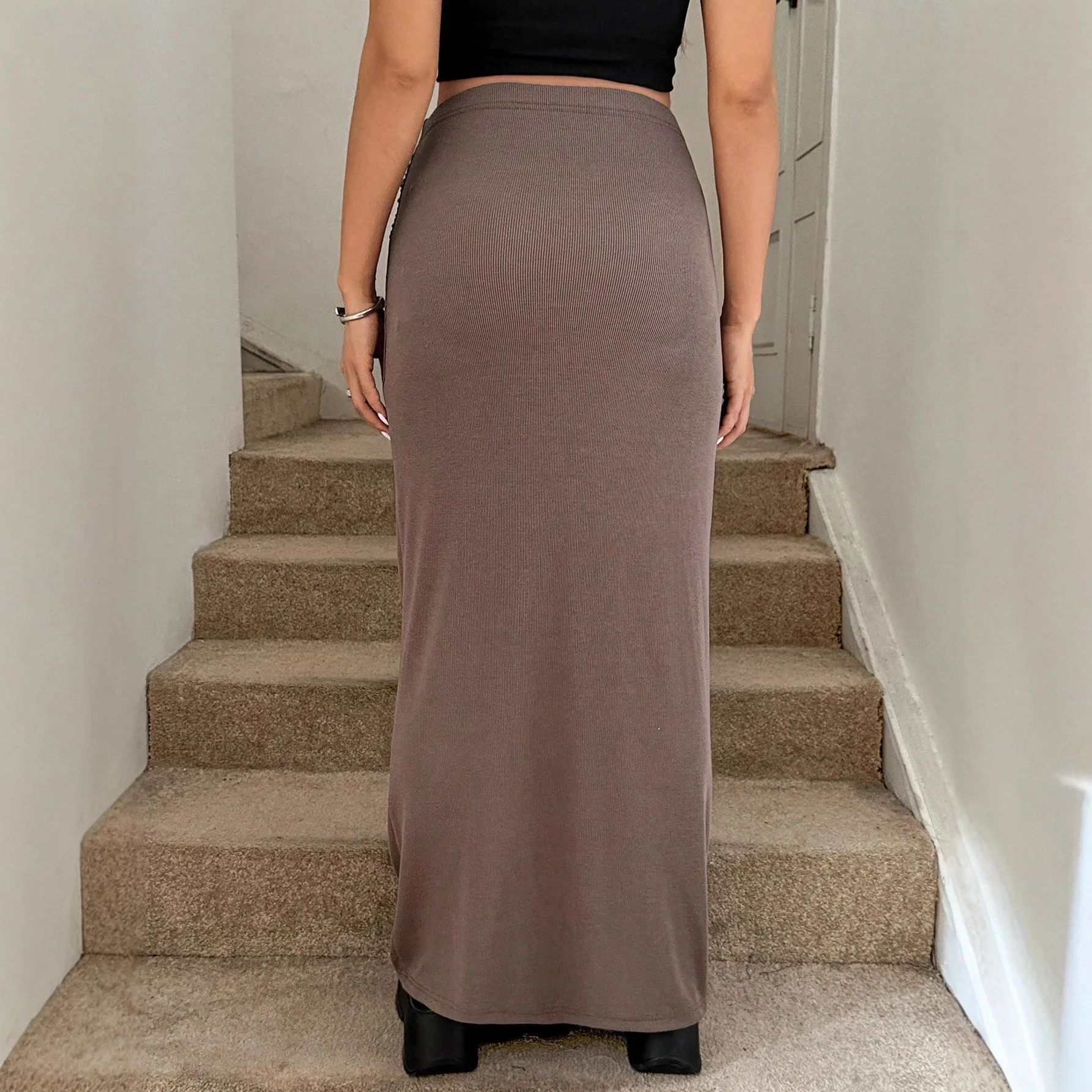 summer knitted high waisted long skirt summer knitted high waisted long skirt