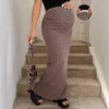Summer Knitted High-waisted Long Skirt