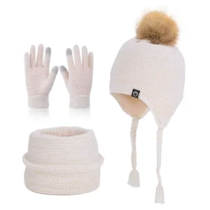 fashion warm winter hat scarf gloves set
