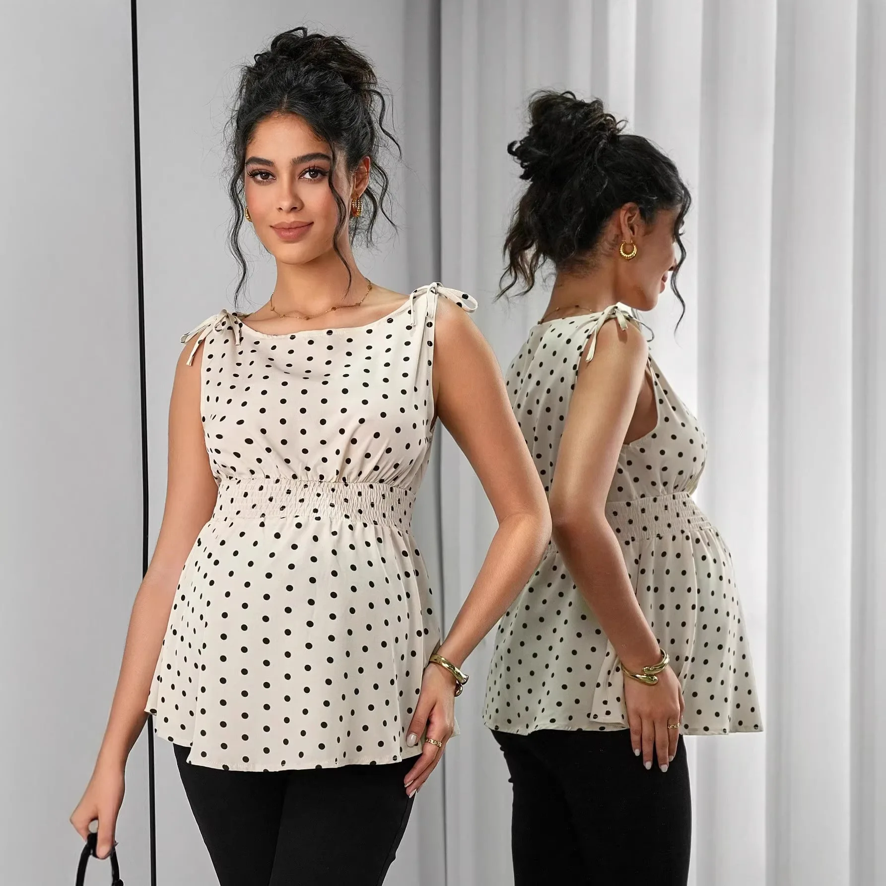 printed straps a line top printed straps a line top