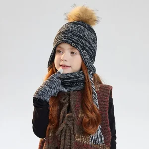 fashion warm winter hat scarf gloves set