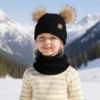 Fashion Warm Winter Hat Scarf Gloves Set