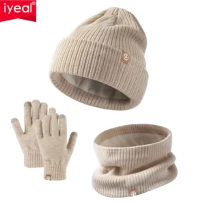 new winter children's boys and girls knitted gloves+hats+scarves three piece set